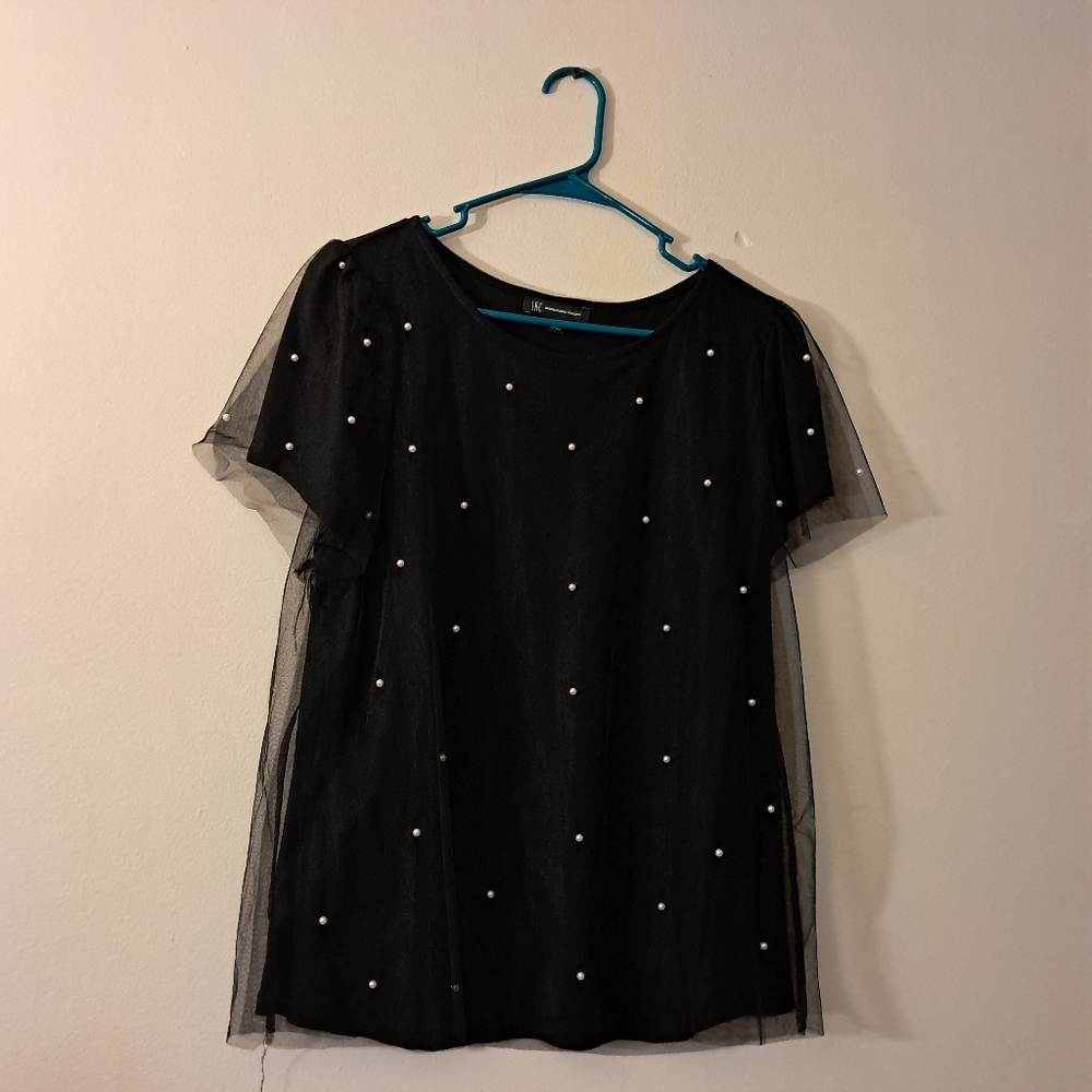 Black Top with Pearl Accents
